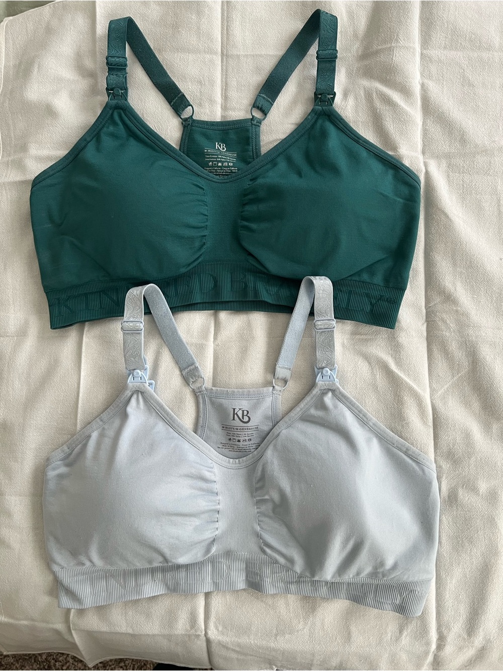 Kindred Bravely Nursing & Pumping Bra Duo — Teal Green & Light Blue